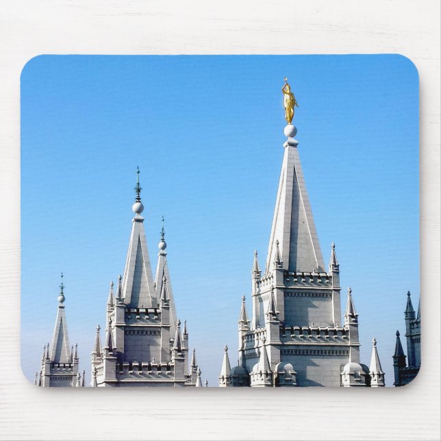 lds salt lake city temple angel moroni mouse pad (Front)