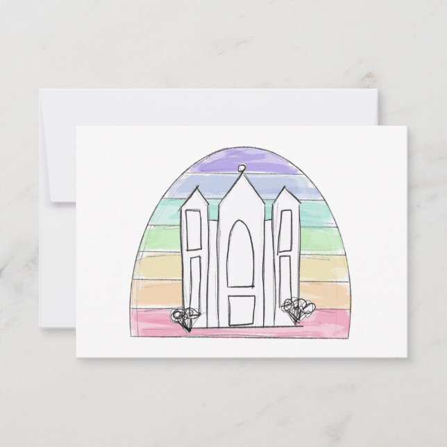 LDS Salt Lake City Temple rainbow sunset mormon  (Front)