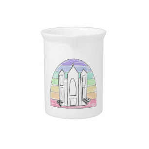 LDS Salt Lake City Temple rainbow sunset mormon Beverage Pitcher