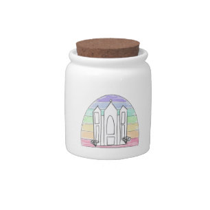 LDS Salt Lake City Temple rainbow sunset mormon   Candy Jar