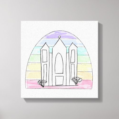 LDS Salt Lake City Temple rainbow sunset mormon  Canvas Print