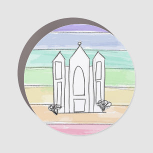 LDS Salt Lake City Temple rainbow sunset mormon Car Magnet