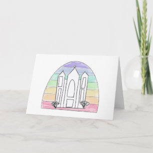 LDS Salt Lake City Temple rainbow sunset mormon Card
