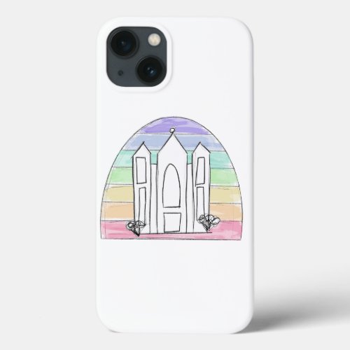 LDS Salt Lake City Temple rainbow sunset mormon  iPhone 13 Case