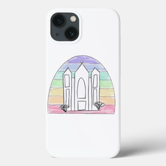 LDS Salt Lake City Temple rainbow sunset mormon  Case-Mate iPhone Case (Back)
