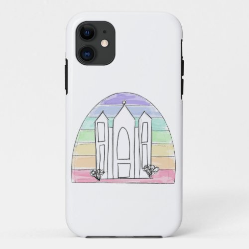 LDS Salt Lake City Temple rainbow sunset mormon  iPhone 11 Case