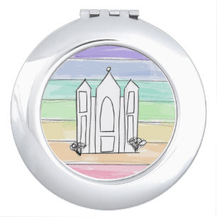 LDS Salt Lake City Temple rainbow sunset mormon Compact Mirror