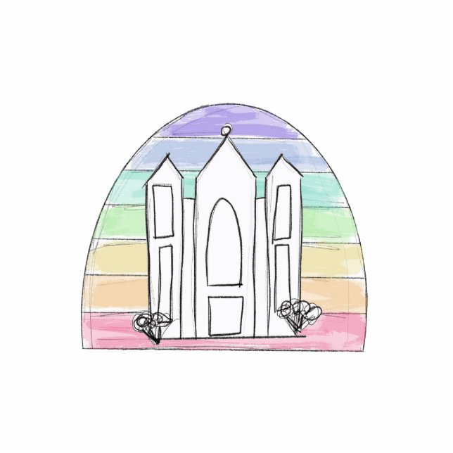 LDS Salt Lake City Temple rainbow sunset mormon   Cutout (Front)