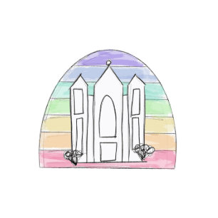 LDS Salt Lake City Temple rainbow sunset mormon Cutout