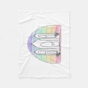 LDS Salt Lake City Temple rainbow sunset mormon Fleece Blanket