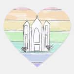 LDS Salt Lake City Temple rainbow sunset mormon  Heart Sticker