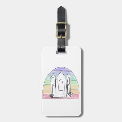 LDS Salt Lake City Temple rainbow sunset mormon  Luggage Tag