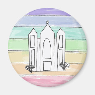 LDS Salt Lake City Temple rainbow sunset mormon Magnet