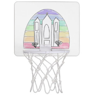 LDS Salt Lake City Temple rainbow sunset mormon  Mini Basketball Hoop