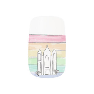 LDS Salt Lake City Temple rainbow sunset mormon  Minx Nail Art