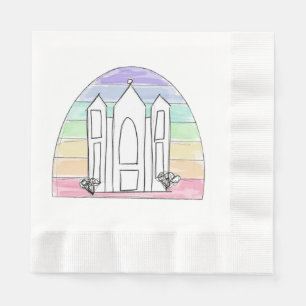 LDS Salt Lake City Temple rainbow sunset mormon Napkins