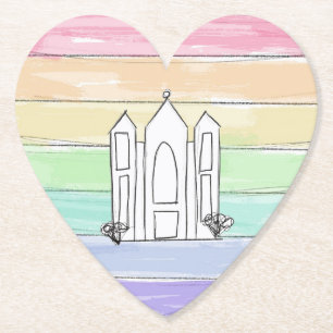 LDS Salt Lake City Temple rainbow sunset mormon Paper Coaster