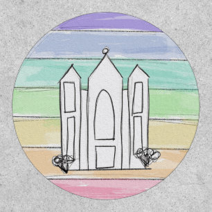 LDS Salt Lake City Temple rainbow sunset mormon  Patch