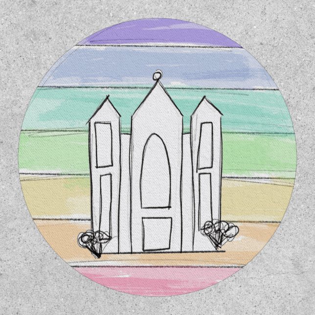 LDS Salt Lake City Temple rainbow sunset mormon  Patch (Front)