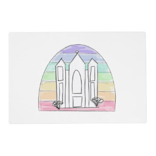 LDS Salt Lake City Temple rainbow sunset mormon Placemat