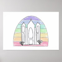 LDS Salt Lake City Temple rainbow sunset mormon