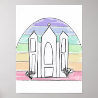 LDS Salt Lake City Temple rainbow sunset mormon