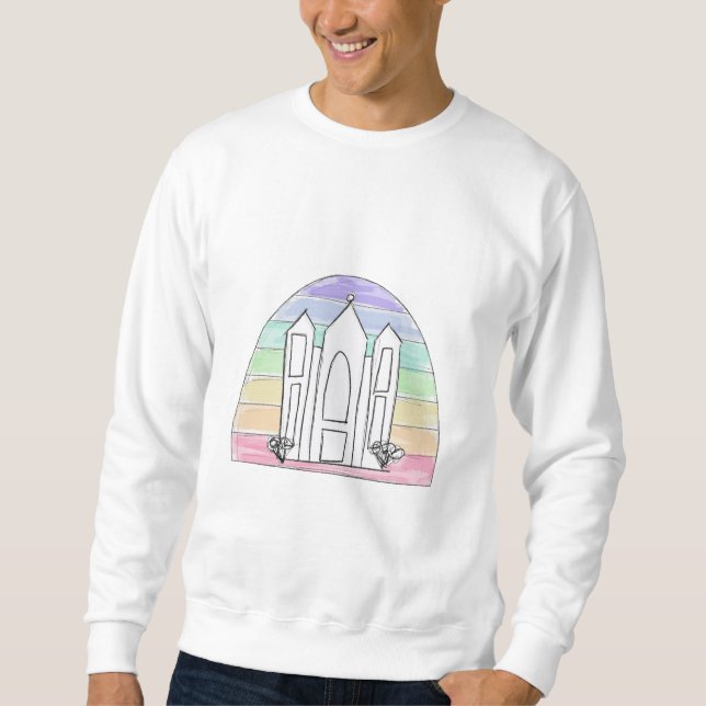 LDS Salt Lake City Temple rainbow sunset mormon  Sweatshirt (Front)