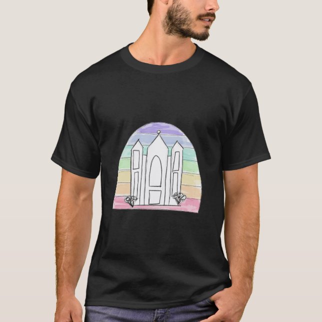 LDS Salt Lake City Temple rainbow sunset mormon  T-Shirt (Front)