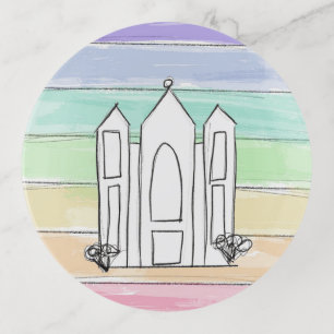 LDS Salt Lake City Temple rainbow sunset mormon  Trinket Tray