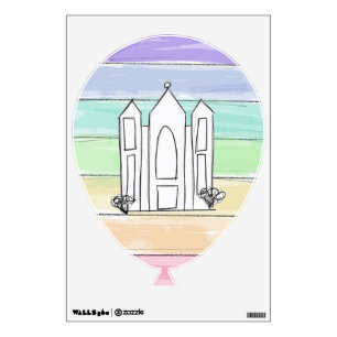 LDS Salt Lake City Temple rainbow sunset mormon Wall Decal