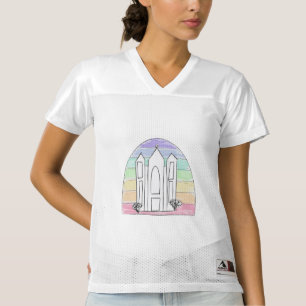 LDS Salt Lake City Temple rainbow sunset mormon Women's Football Jersey