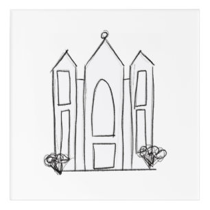 LDS Salt Lake City Temple simple modern mormon  Acrylic Print