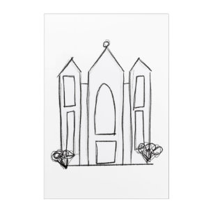 LDS Salt Lake City Temple simple modern mormon  Acrylic Print