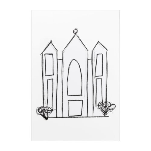 LDS Salt Lake City Temple simple modern mormon  Acrylic Print