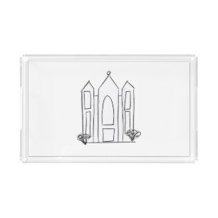 LDS Salt Lake City Temple simple modern mormon Acrylic Tray