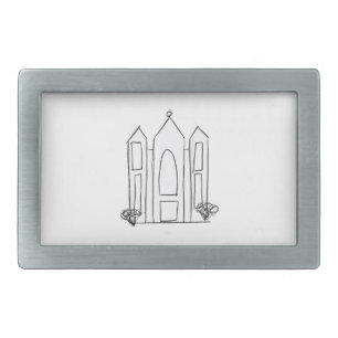LDS Salt Lake City Temple simple modern mormon  Belt Buckle
