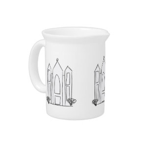 LDS Salt Lake City Temple simple modern mormon Beverage Pitcher