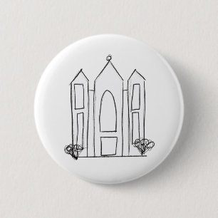 LDS Salt Lake City Temple simple modern mormon Button