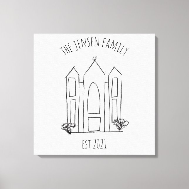 LDS Salt Lake City Temple simple modern mormon  Canvas Print (Front)