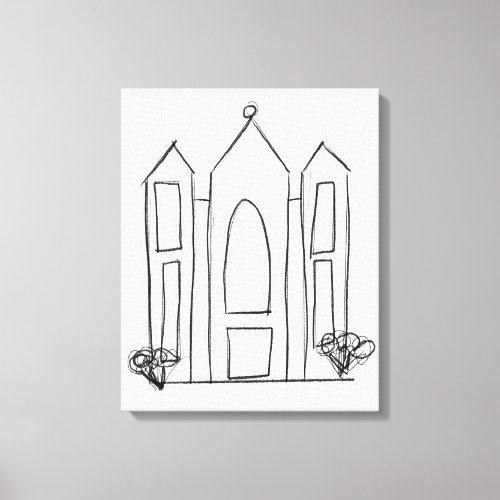 LDS Salt Lake City Temple simple modern mormon  Canvas Print