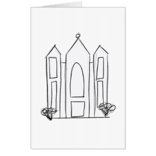 LDS Salt Lake City Temple simple modern mormon Card
