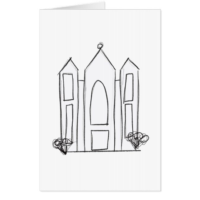 LDS Salt Lake City Temple simple modern mormon  Card (Front)
