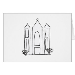 LDS Salt Lake City Temple simple modern mormon  Cards