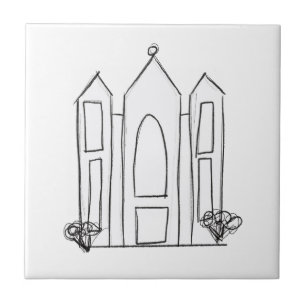 LDS Salt Lake City Temple simple modern mormon Ceramic Tile