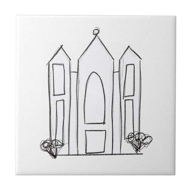 LDS Salt Lake City Temple simple modern mormon  Ceramic Tile (Front)