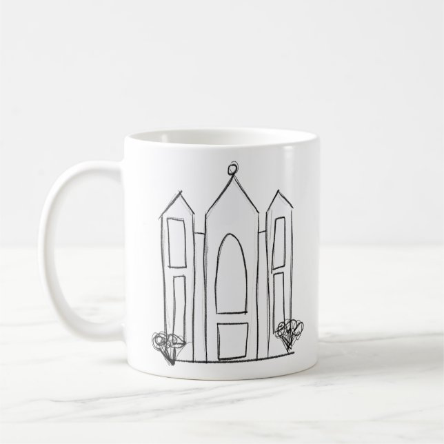 LDS Salt Lake City Temple simple modern mormon Coffee Mug (Left)