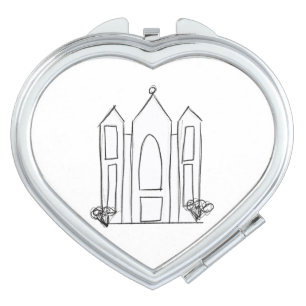 LDS Salt Lake City Temple simple modern mormon Compact Mirror