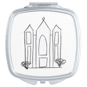 LDS Salt Lake City Temple simple modern mormon Compact Mirror