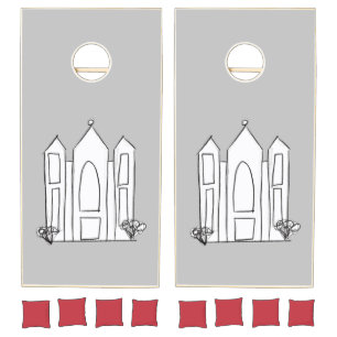 LDS Salt Lake City Temple simple modern mormon Cornhole Set