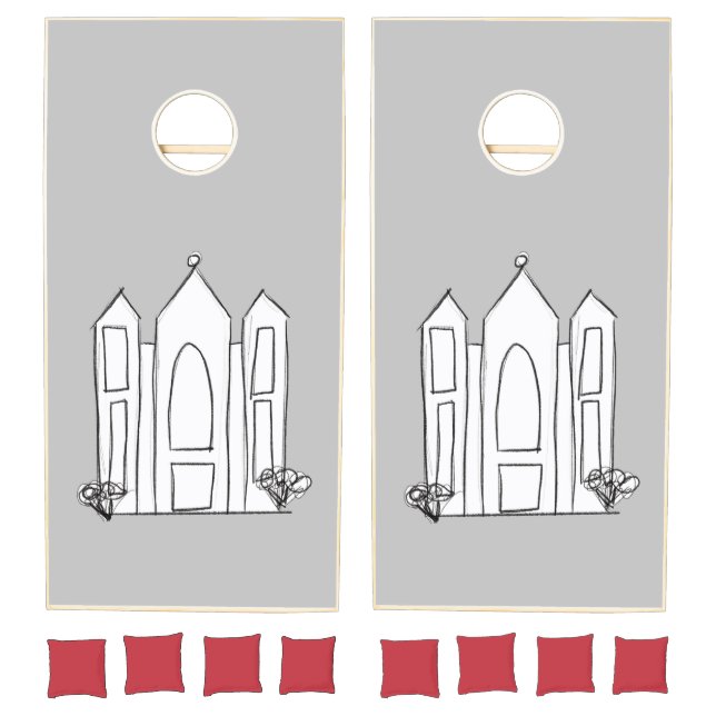 LDS Salt Lake City Temple simple modern mormon Cornhole Set (Set)